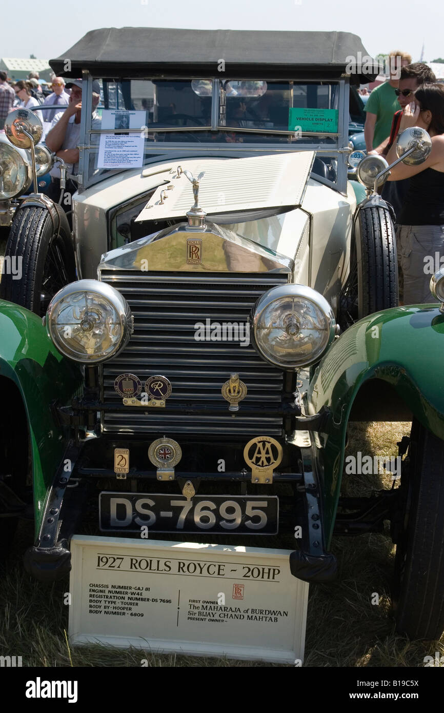 1927-Rolls-Royce zunächst im Besitz von Maharadscha von Burdwan auf dem Display an Biggin Hill in Kent UK Stockfoto