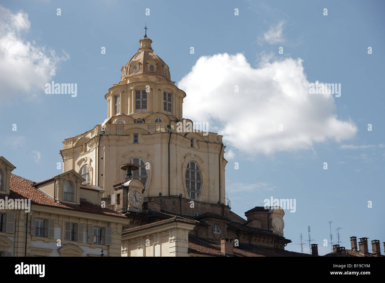 Guarini-Kapelle in Piazza Castello. Stockfoto