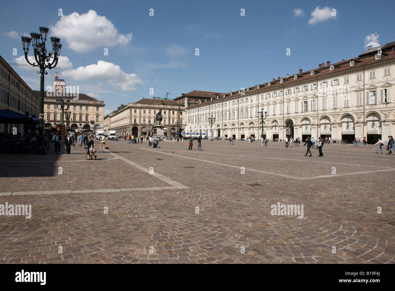 Piazza San Carlo in Turin. Stockfoto