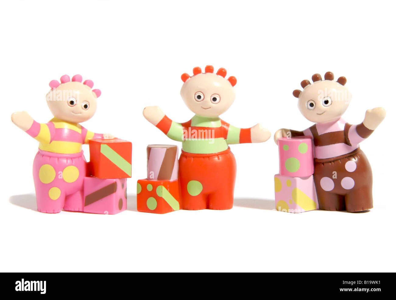 Die Tombliboos, Spielzeugpuppen aus der Kinderfernsehshow in The Night Garden Stockfoto
