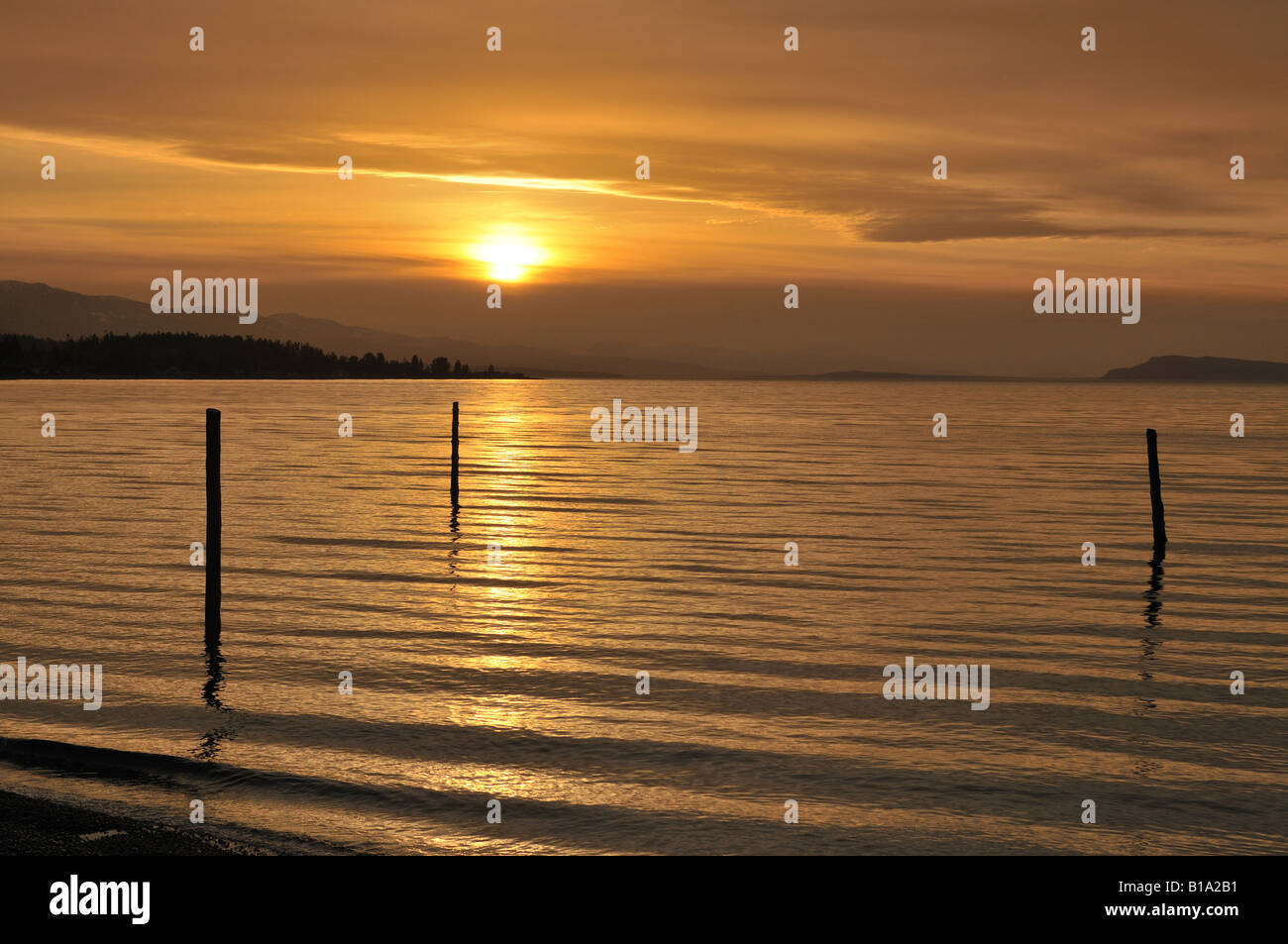 Qualicum Beach Sunset Vancouver Island BC Kanada Stockfoto