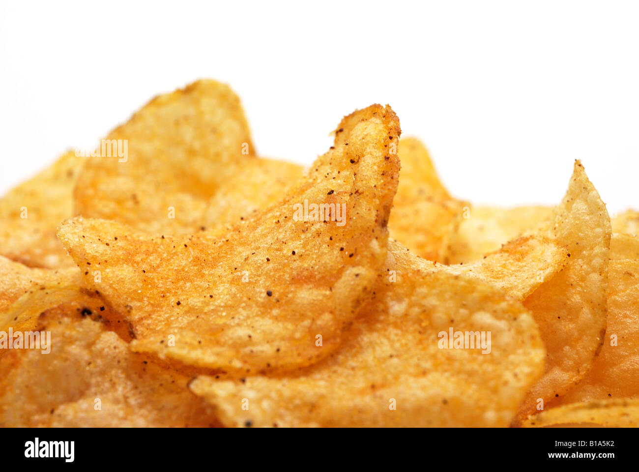 Detail, gewürzten Kartoffelchips Stockfoto
