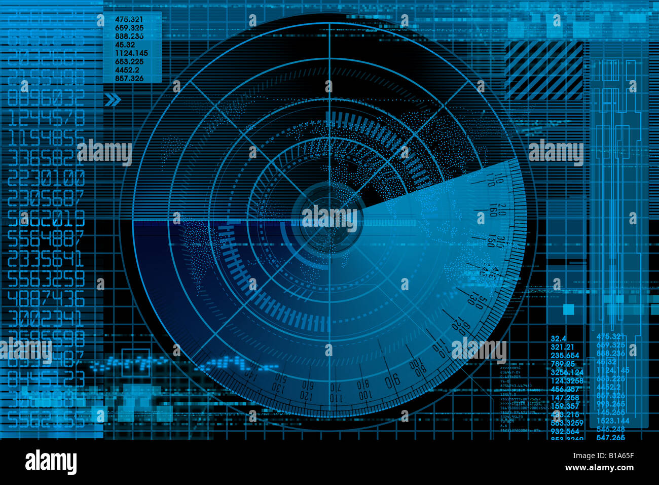 Konzeptionellen, abstrakten Radar Abbildung Stockfoto