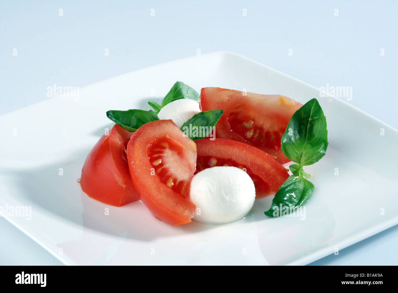Mozzarella-Salat Stockfoto