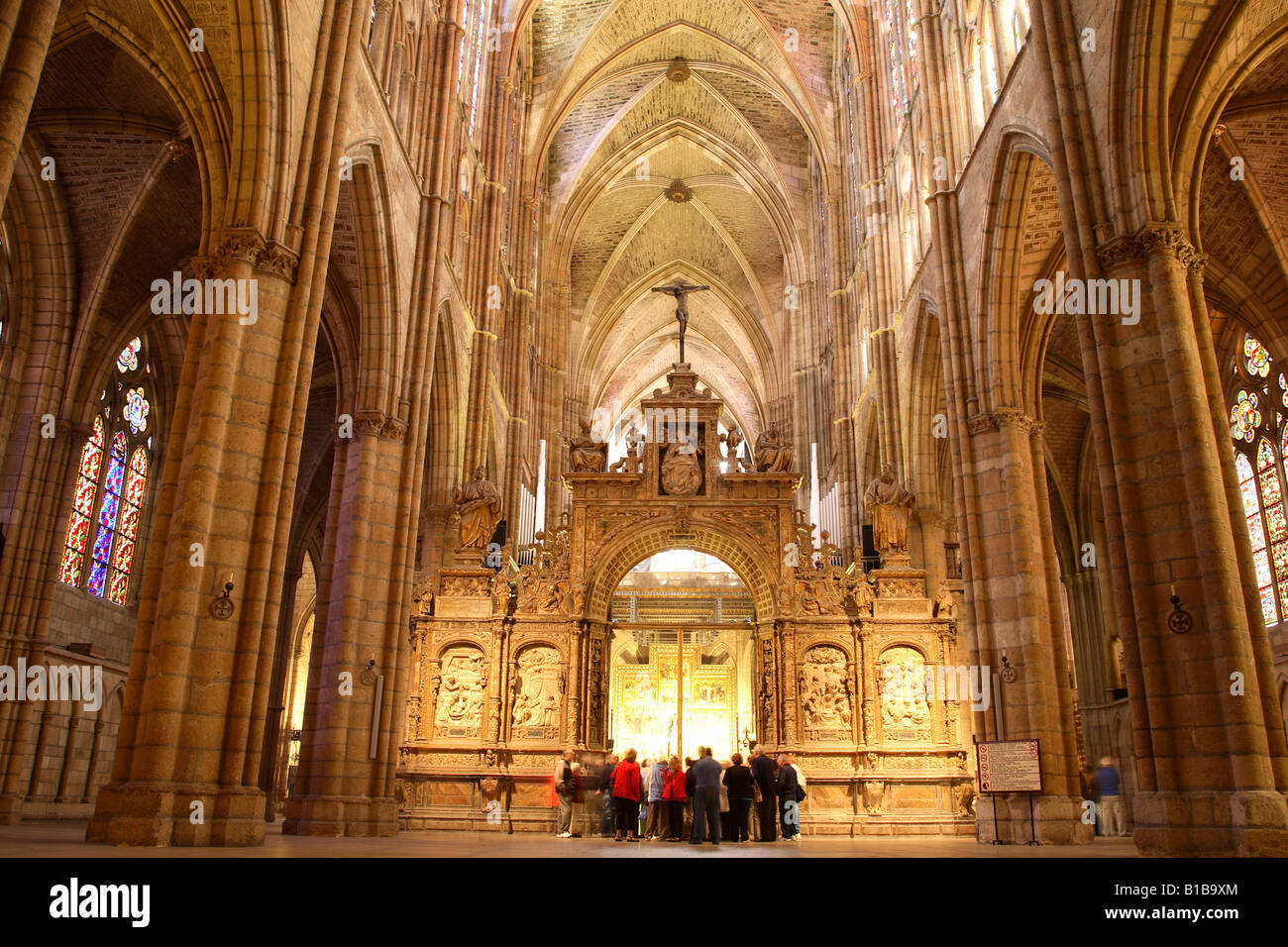 Innenraum der Kathedrale von Leon, Leon Spanien Stockfoto