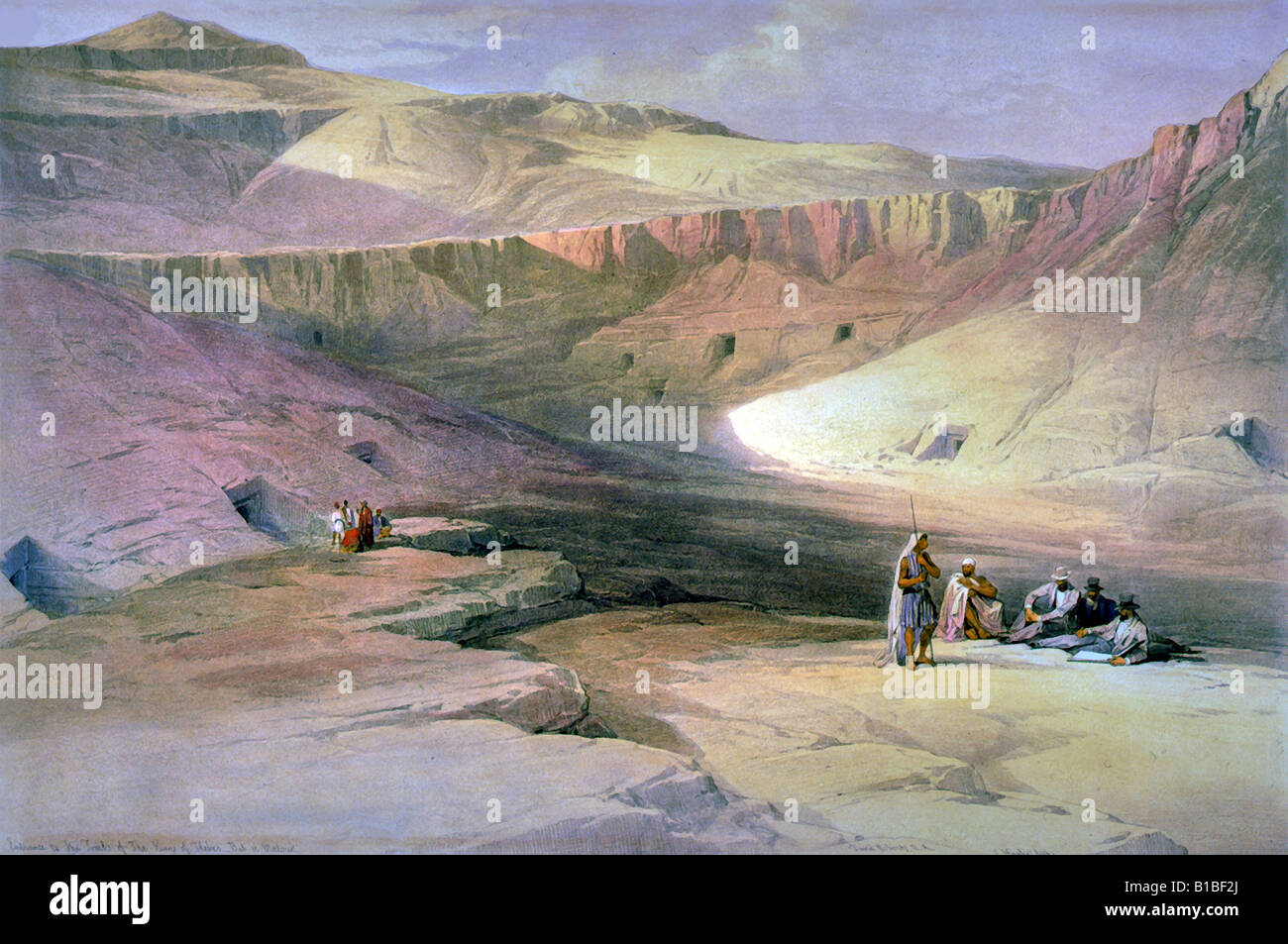 Eingang zu den Gräbern der Könige von Theben oder The Valley Of The Kings 1839 Stockfoto