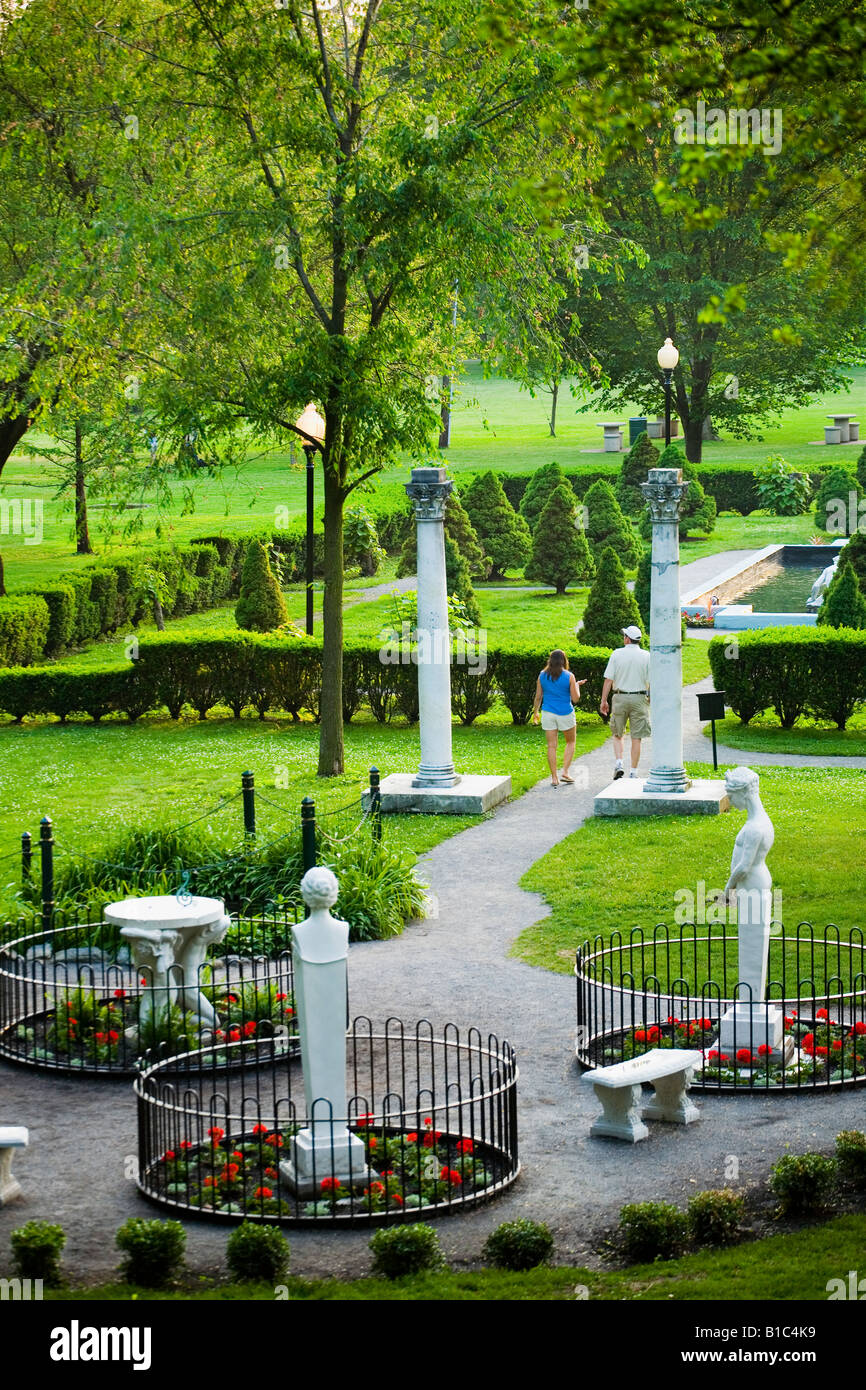 Congress Park, entworfen von Frederick Law Olmstead Saratoga Springs New York State Stockfoto