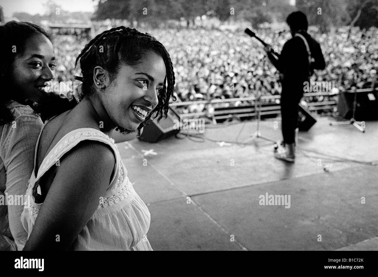 Aswad, führt die britische Reggae-Band auf der Bühne die Anti Nazi League gegen Rassismus Rockkonzert in Brockwell Park London Stockfoto