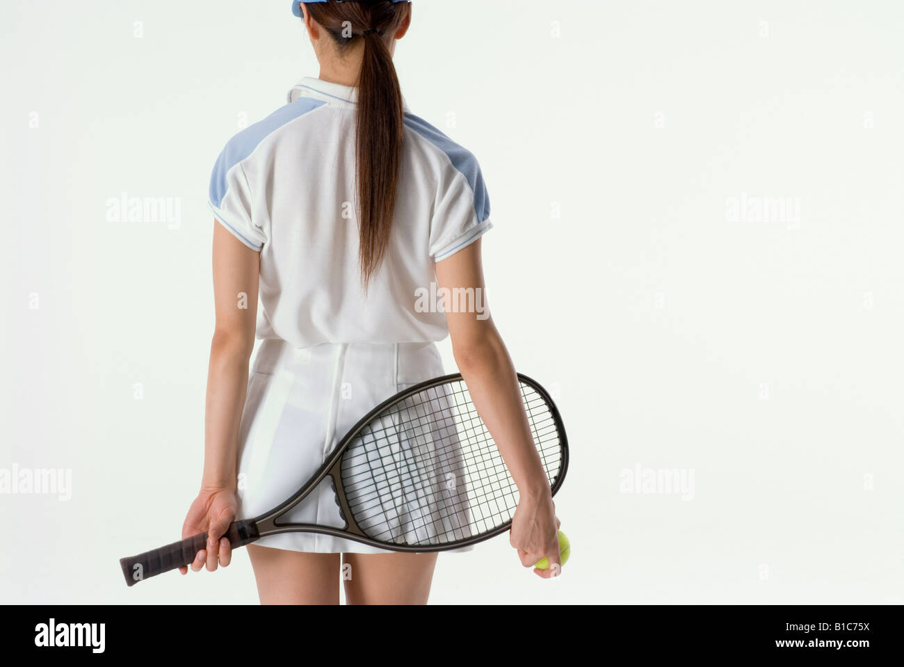 Rückansicht des Tennisspielerin Stockfoto