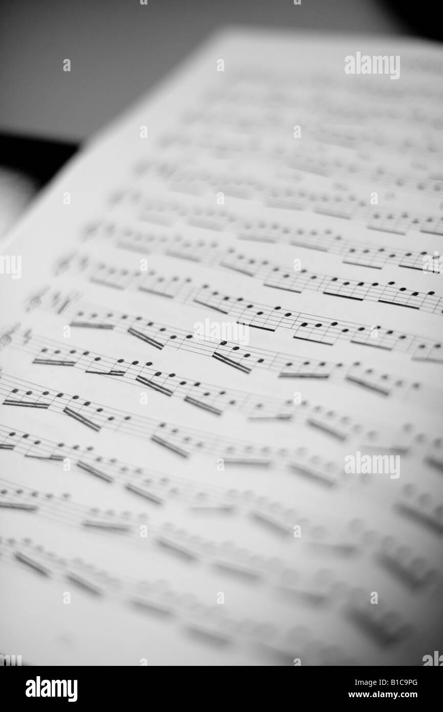 Selektiven Fokus Notenblatt Stockfoto