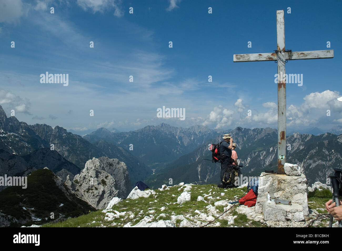 Der Gipfel des Berges Jof di Sompdogna, Italien Stockfoto