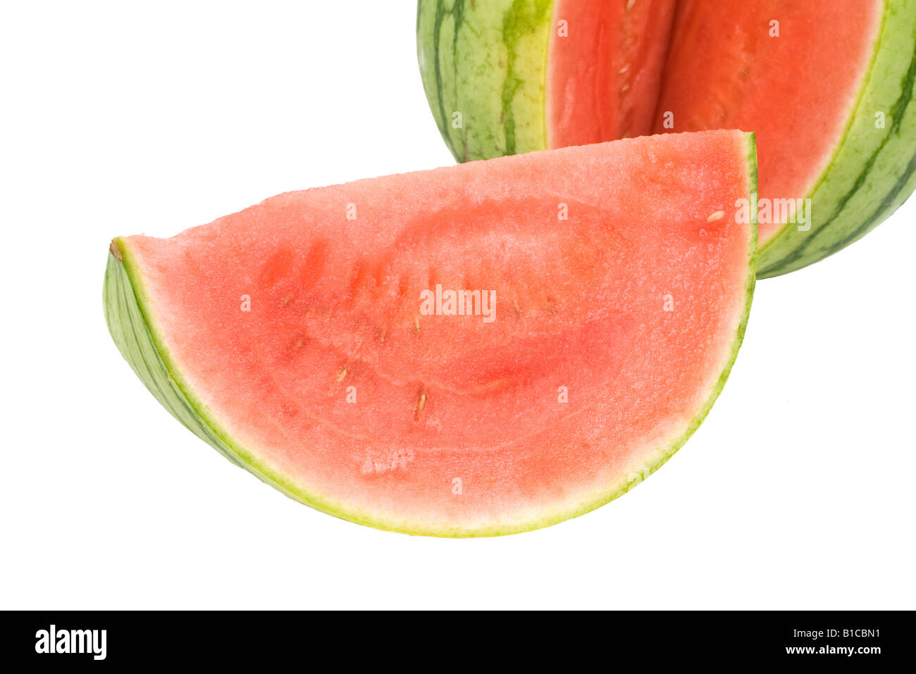 Einem erfrischenden Keil aus eine persönliche Größe Wassermelone Stockfoto