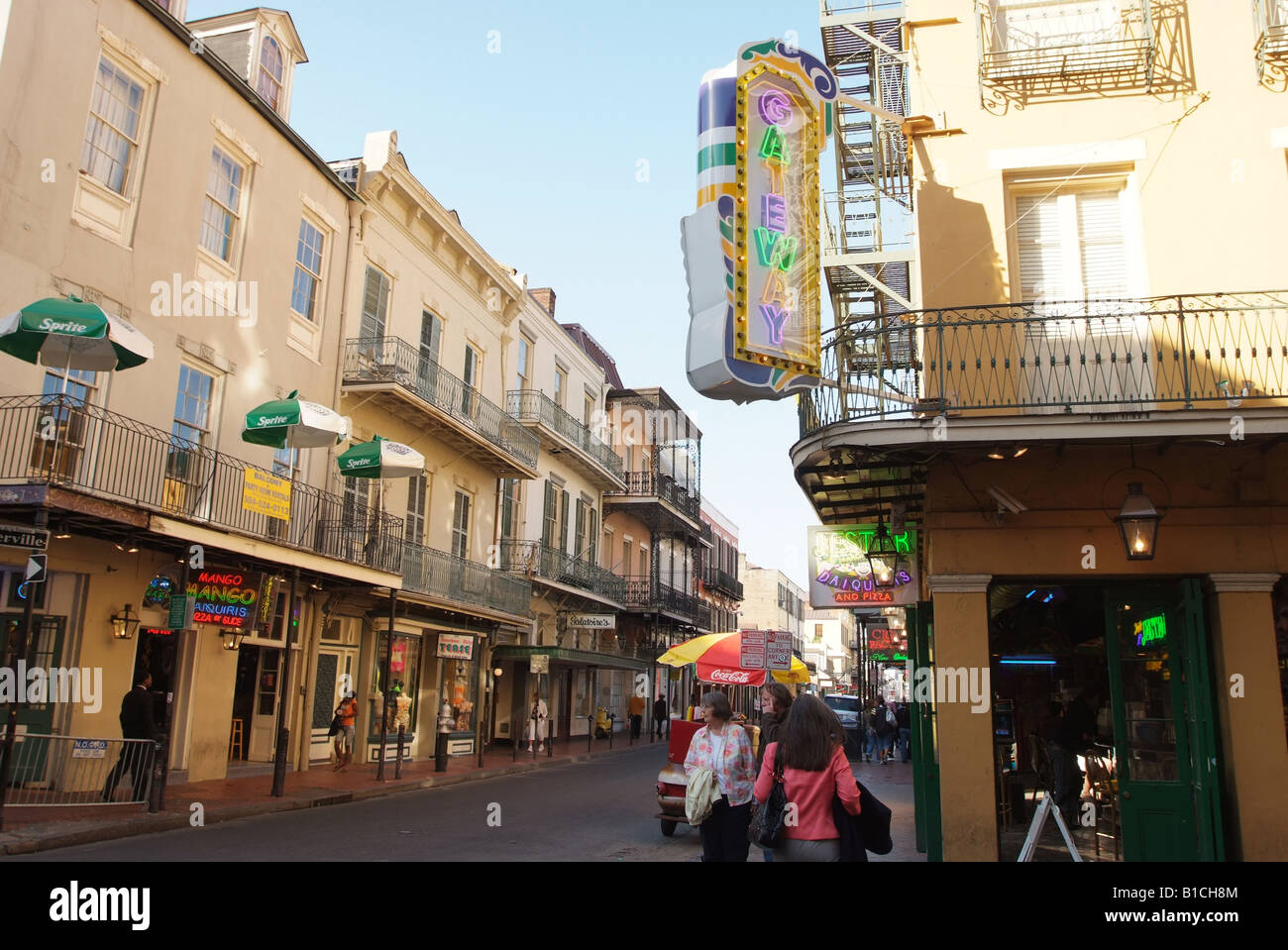 USA Louisiana LA New Orleans post Katrina Bourbon street-entertainment Stockfoto