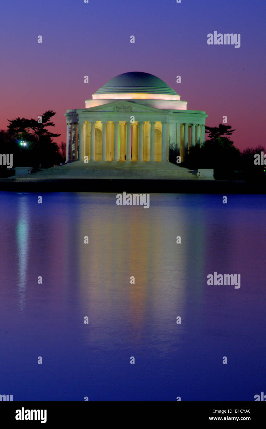 Morgendämmerung am Jefferson Memorial Stockfoto
