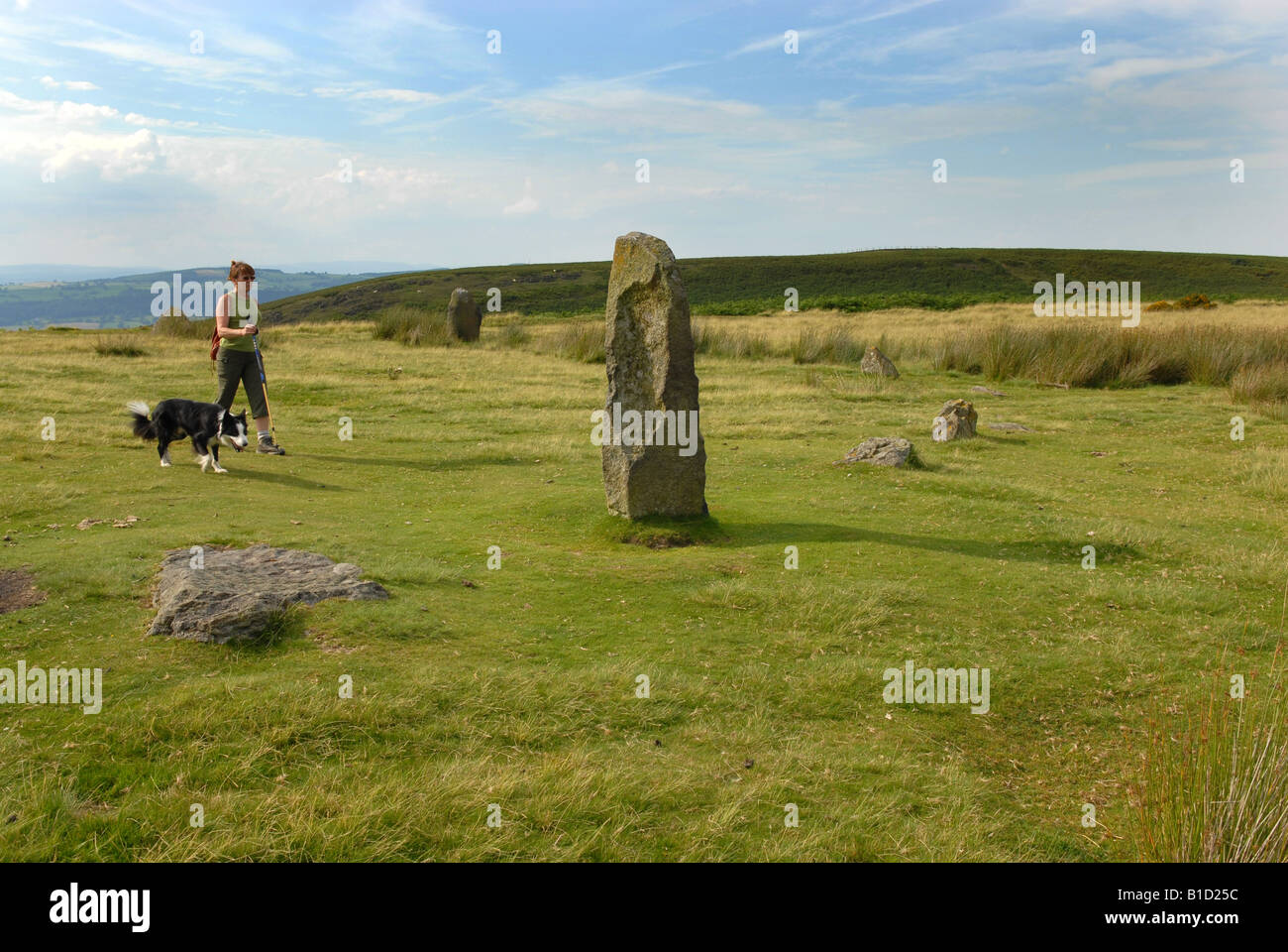 Mitchells Fold Steinen in Shropshire, England Stockfoto