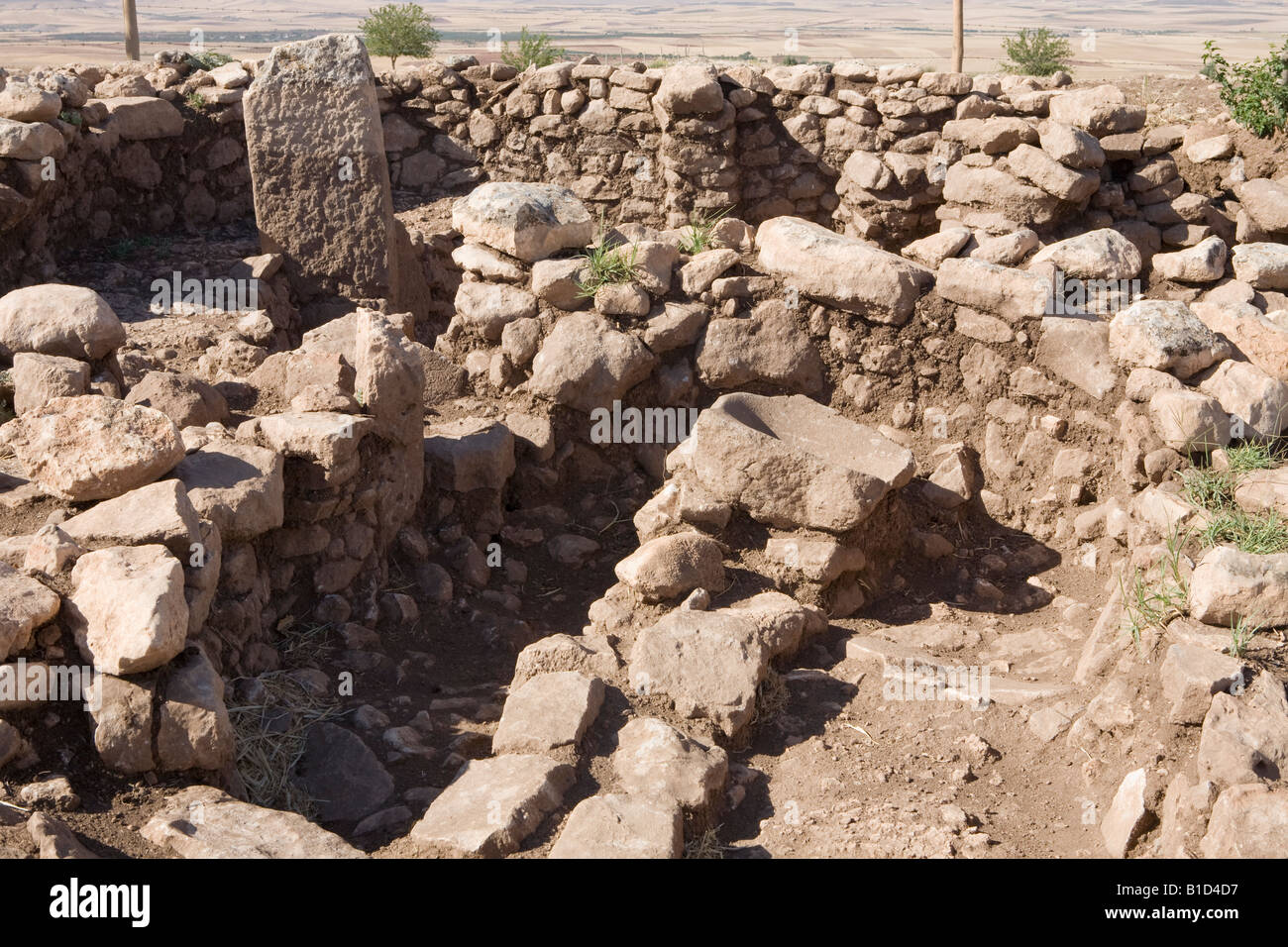 Ausgrabungen in der Jungsteinzeit von Göbekli Tepe in der Süd-Ost-Türkei Stockfoto