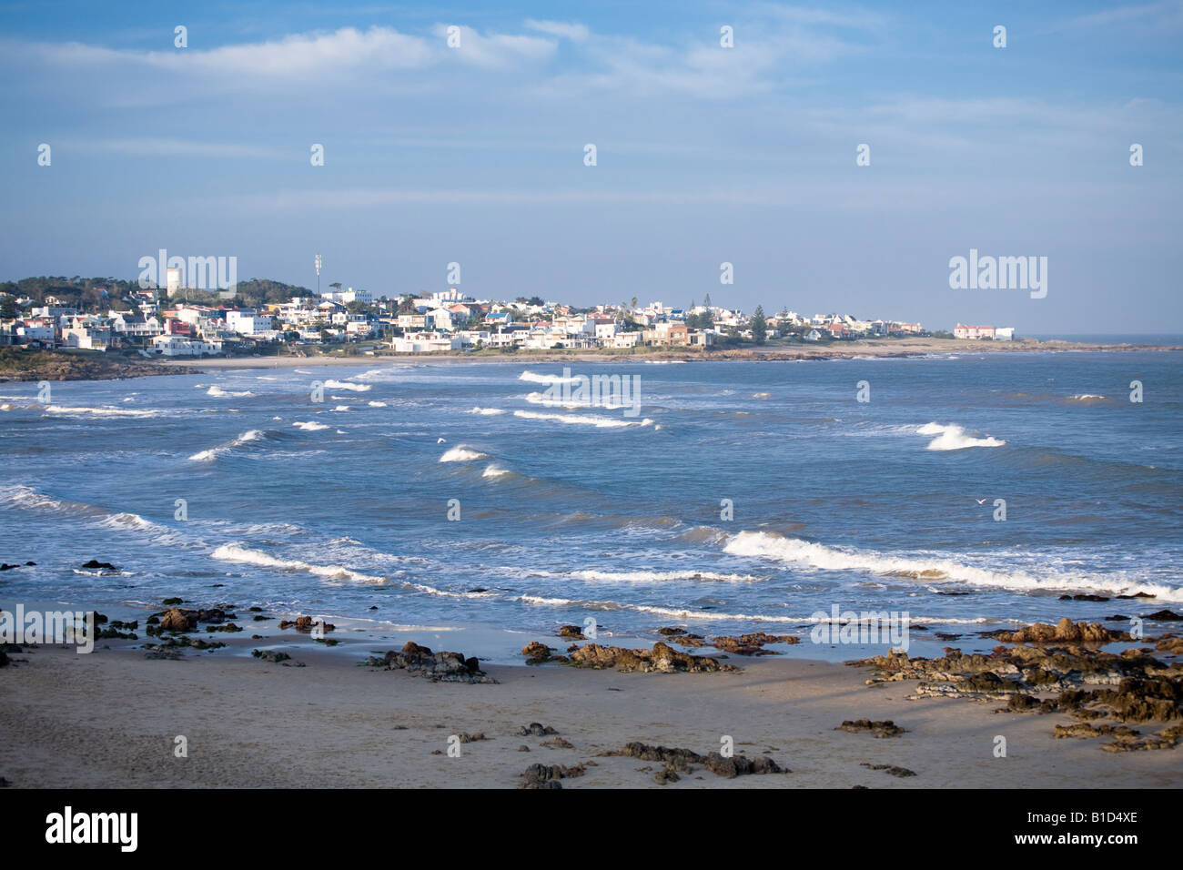 Strand von La Barra de Maldonado, Punta del Este, Uruguay Stockfoto