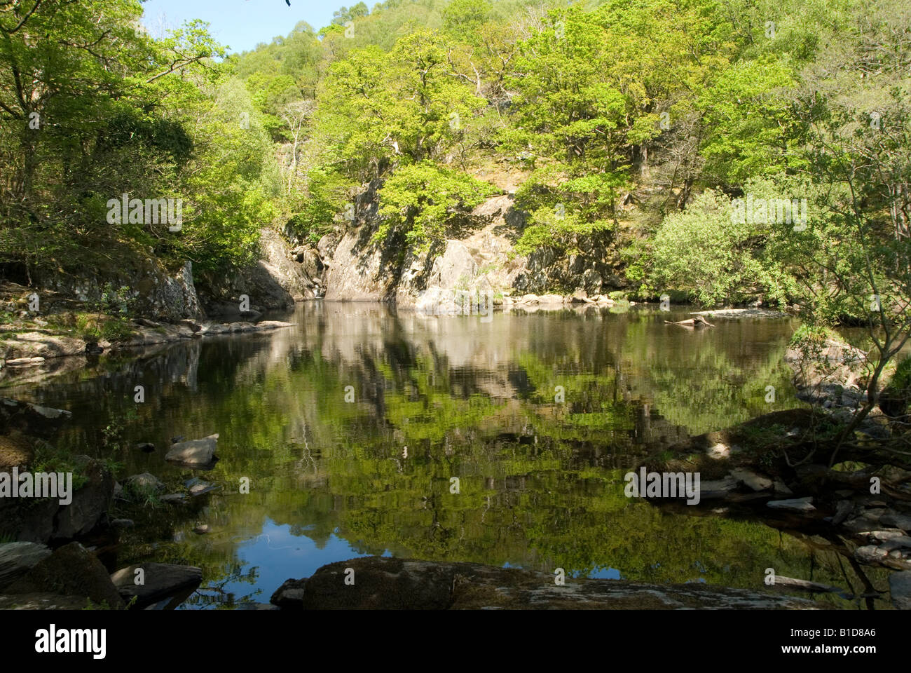 Fluss Llugwy Capel Curig Stockfoto