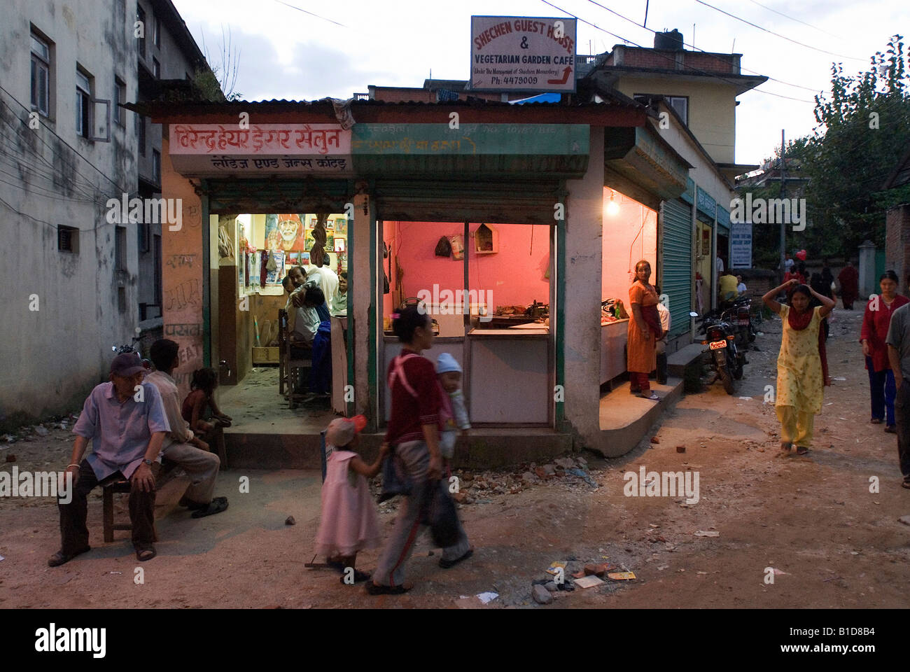 Barbier und Metzger in Kathmandu, Napal Stockfoto