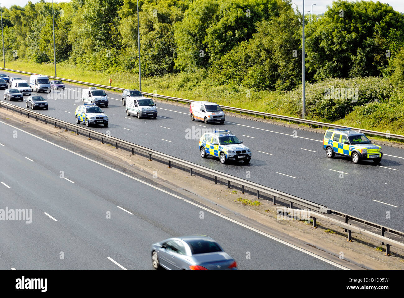 Beginn des Kraftstoff-Protest im Nordwesten entlang der Autobahn M6 auf den 14.06.2008 Stockfoto