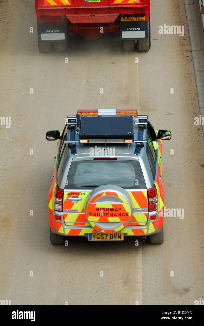 Autobahn Wartung Fahrzeug. Stockfoto