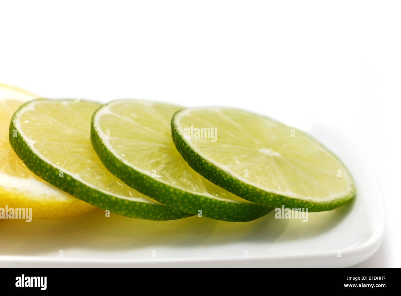 Scheiben von Limette und Zitrone Stockfoto