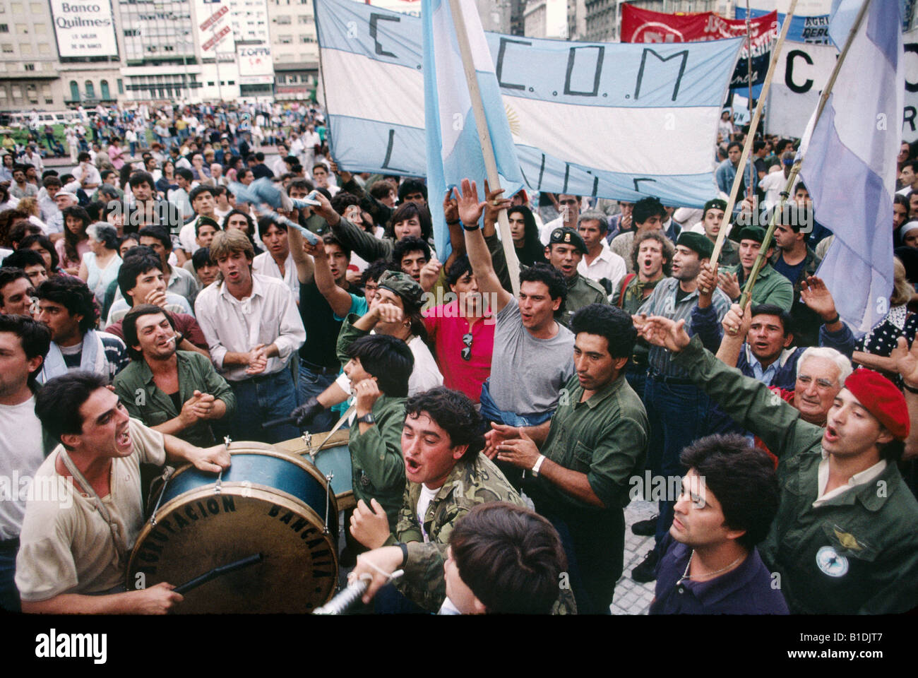 Argentinischen Veteranen des Malvinas/Falkland-Krieg demonstrieren anlässlich des zehnten Jahrestags des Konflikts in Buenos Aires Stockfoto
