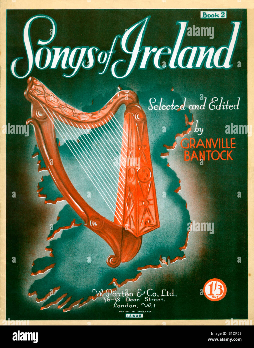 Songs of Ireland 1940er Jahre Musik Blatt Abdeckung für eine Sammlung der beliebtesten Songs von der grünen Insel Stockfoto