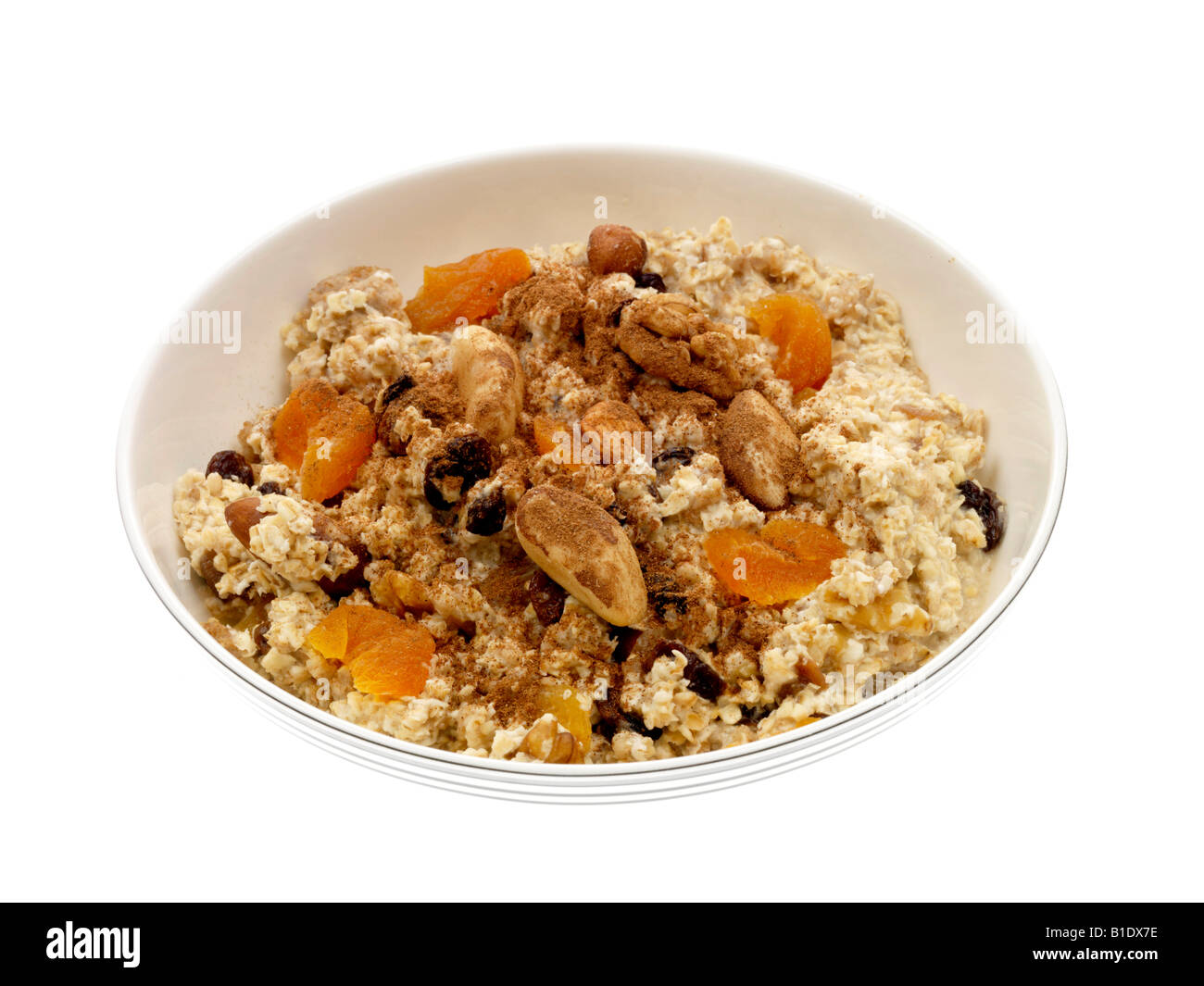 Müsli mit gemischten Früchten und Nüssen Stockfoto