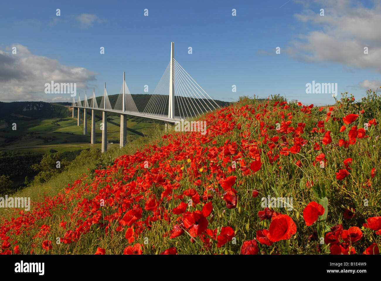 Das Viadukt von Millau in The Zentralmassiv Frankreichs Stockfoto