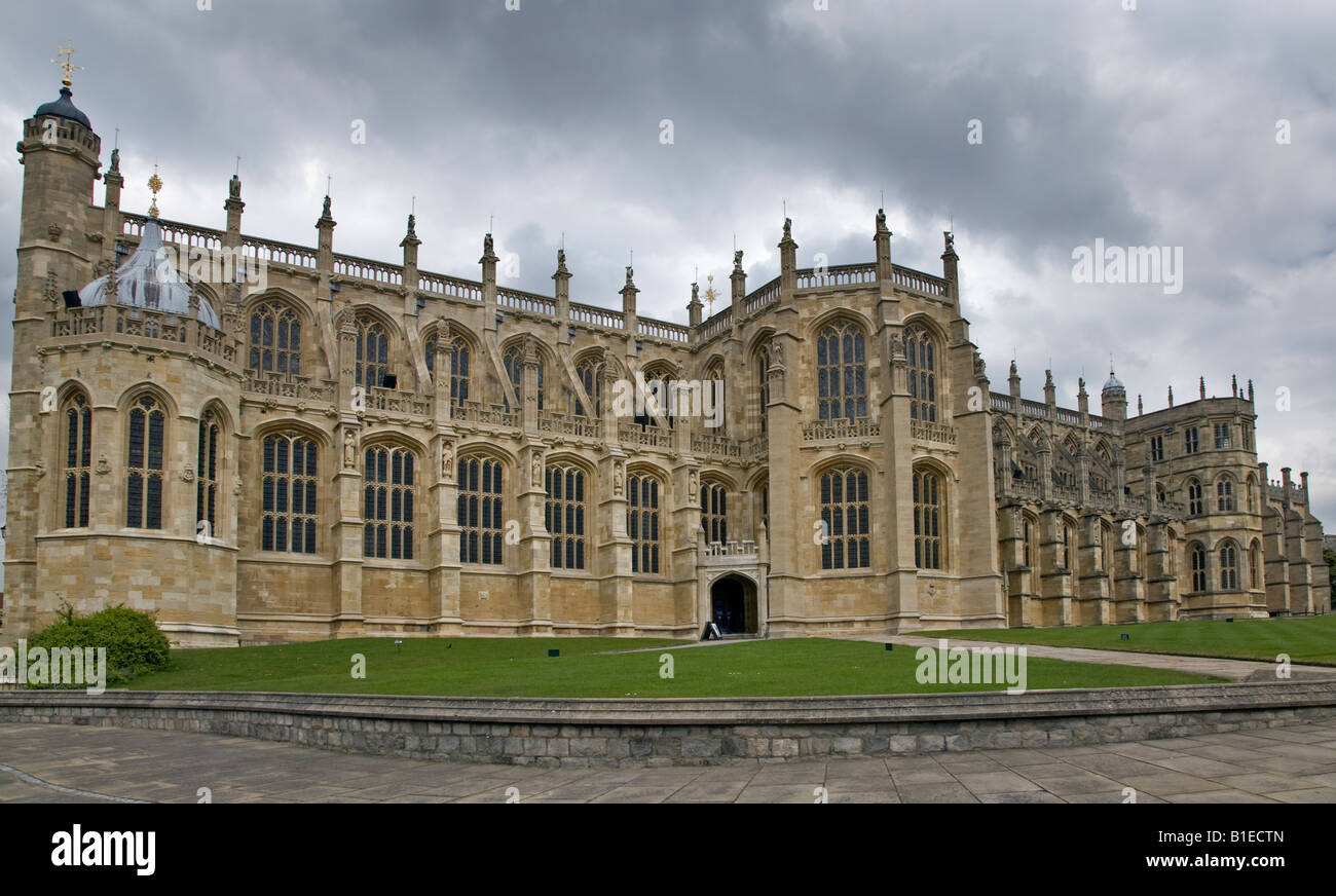 Str. Georges Kapelle auf dem Gelände von Windsor Castle, Berkshire, England Stockfoto