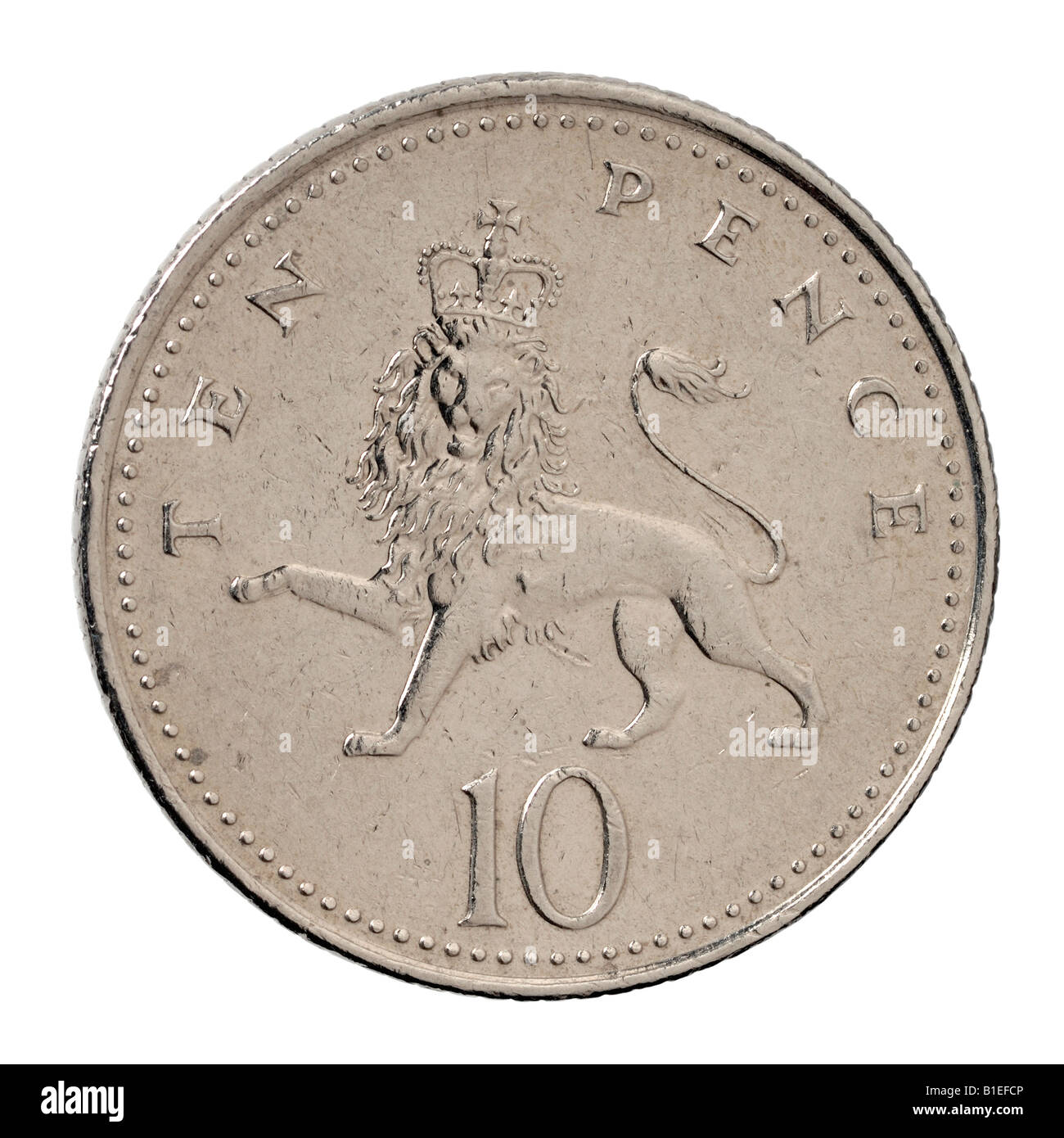 10 Pence Sterling Münze Stockfoto
