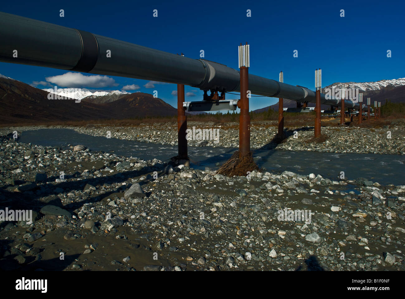 Alaska-Erdöl-Pipeline zwischen Prudhoe Bay und Valdez Stockfoto