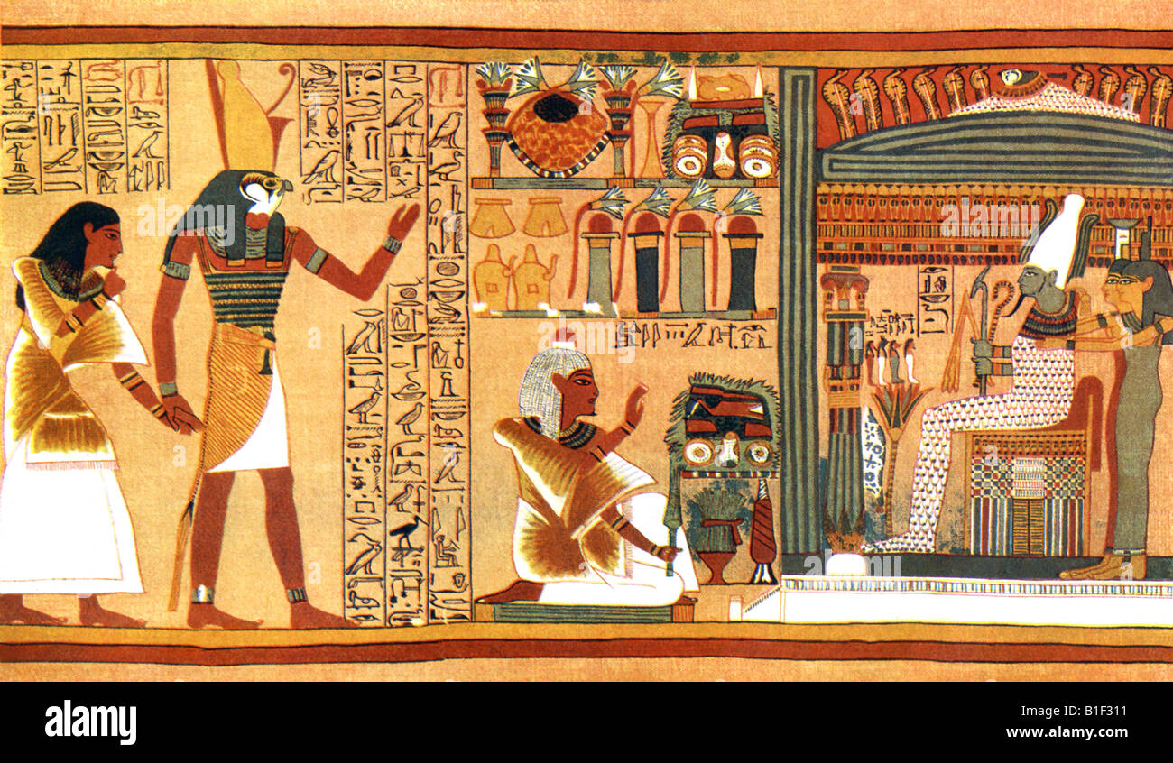 Präsentation von Ani zu Osiris Stockfoto