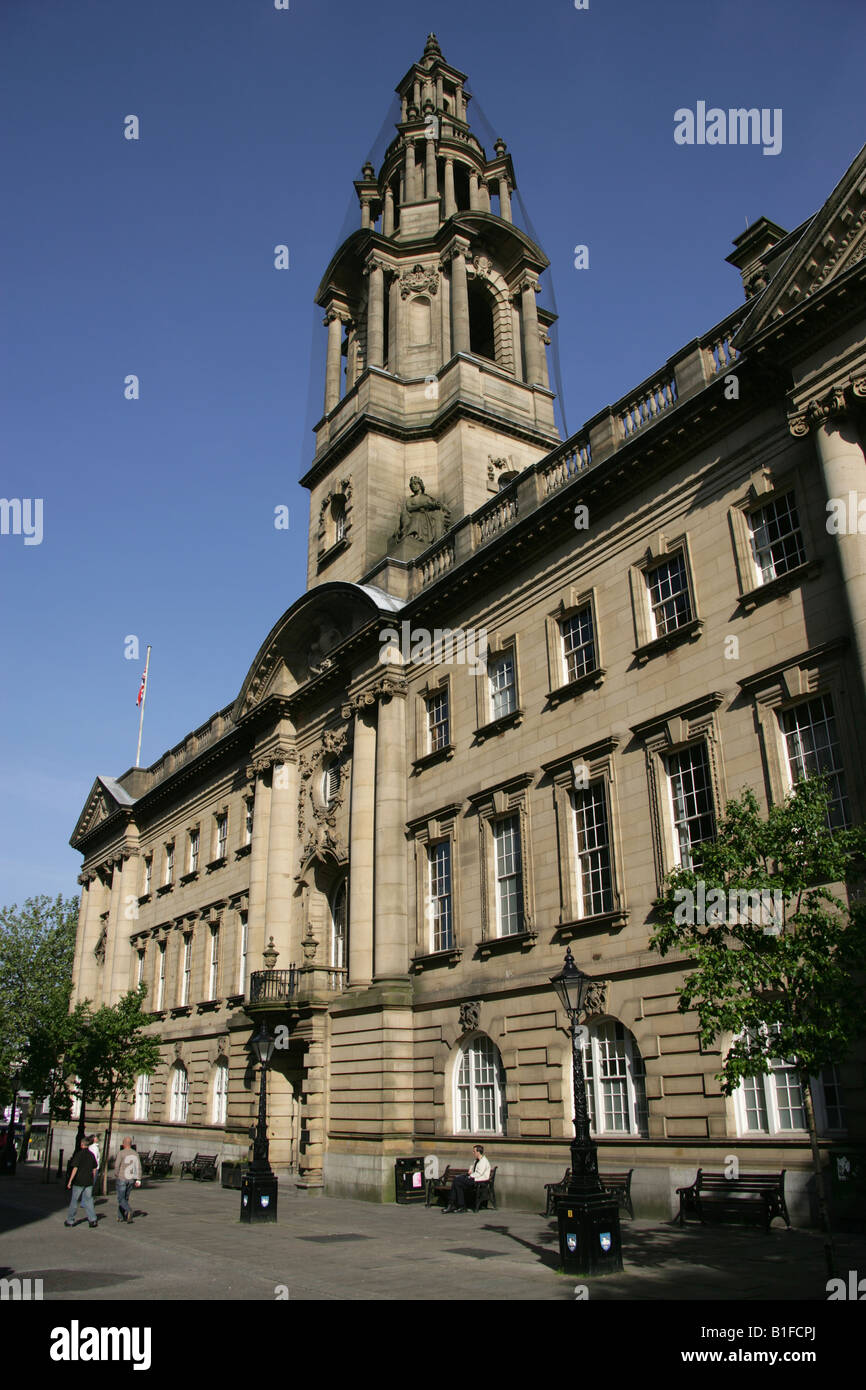 Stadt von Preston, England. Die 1903 gebaut Barockstil Preston Crown Court Sessions Hauseingang bei Harris Street. Stockfoto