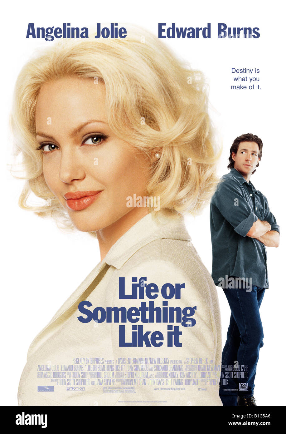 Leben oder etwas wie es Plakat für das Jahr 2002 Monarchie film mit Angelina Jolie und Edward Burns Stockfoto