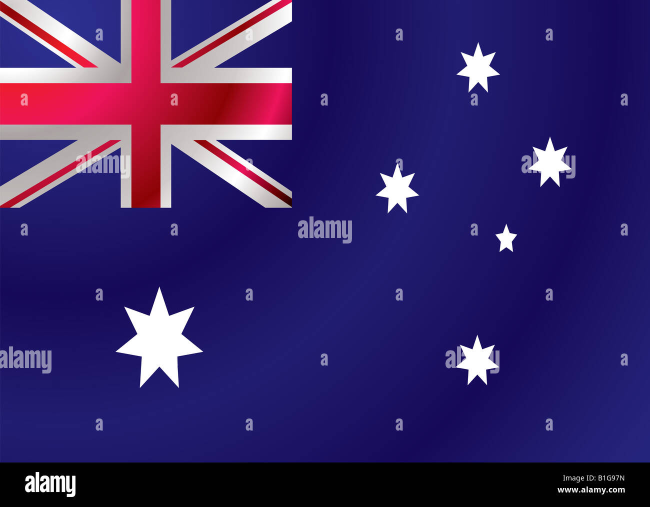 Australische Flagge mit Wind Wellen bilden eine ideale Grundlage Stockfoto