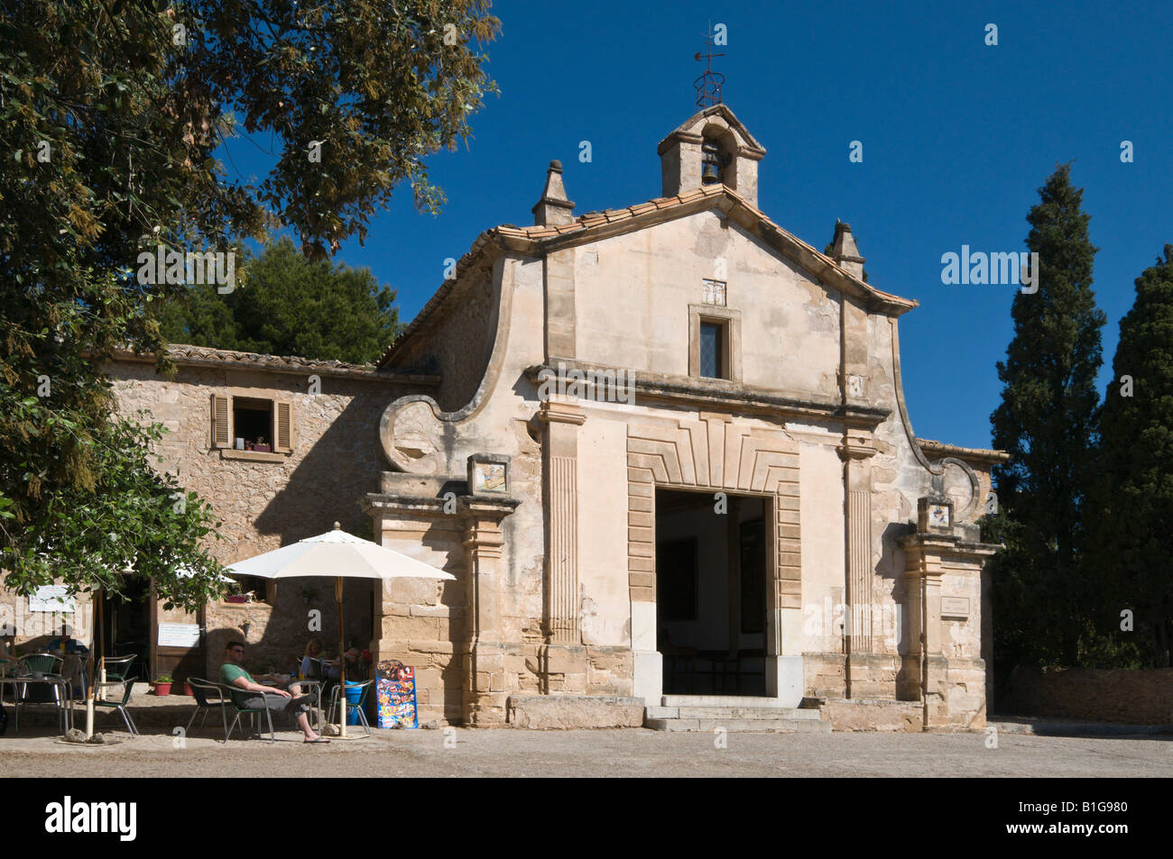 Die Kapelle Calvari, Pollenca, Mallorca, Spanien. Stockfoto