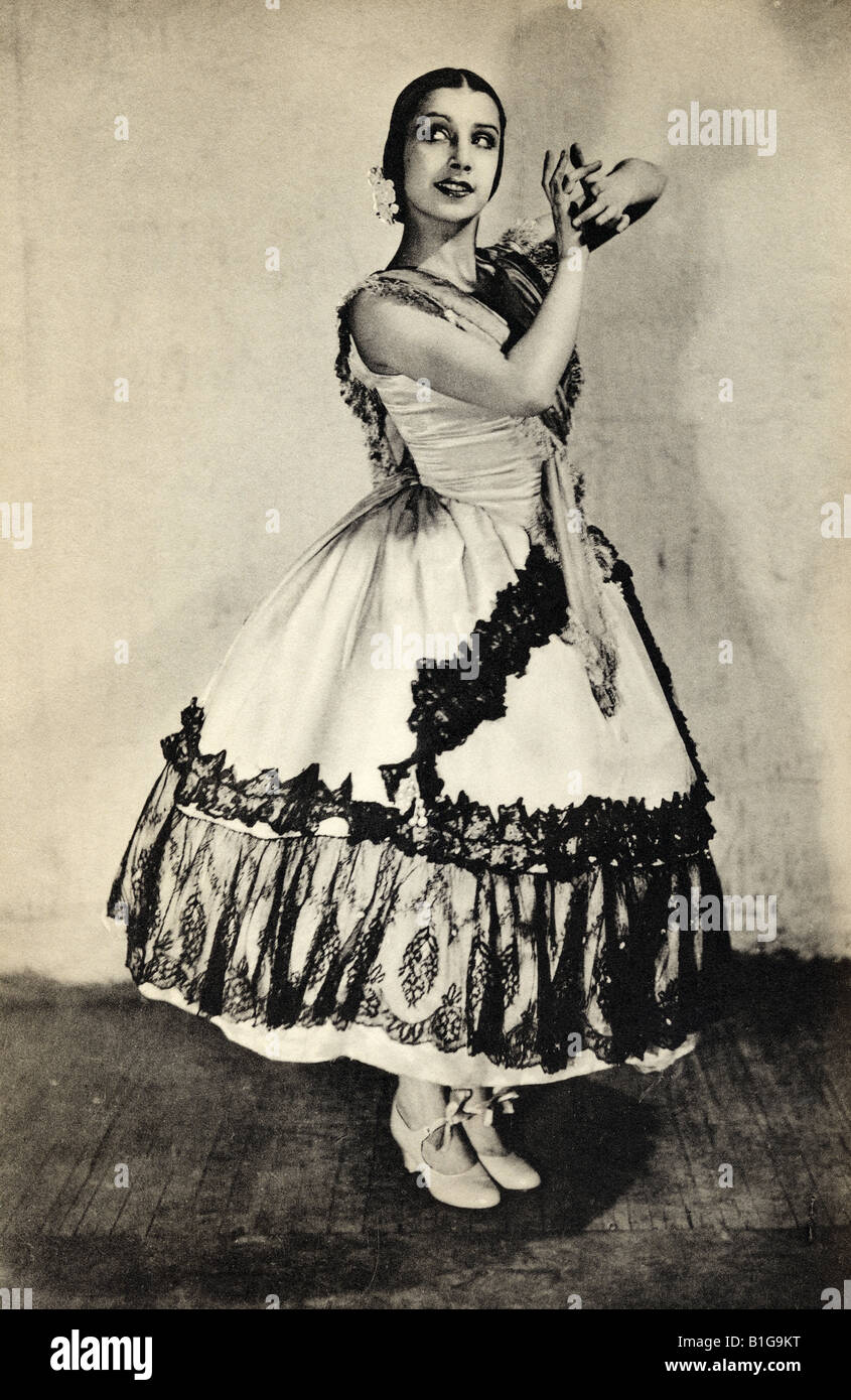 Tamara Toumanova, 1919 - 1996. Russische Ballerina und Schauspielerin. Aus dem Buch Fußnoten zum Ballett, erschienen 1938. Stockfoto