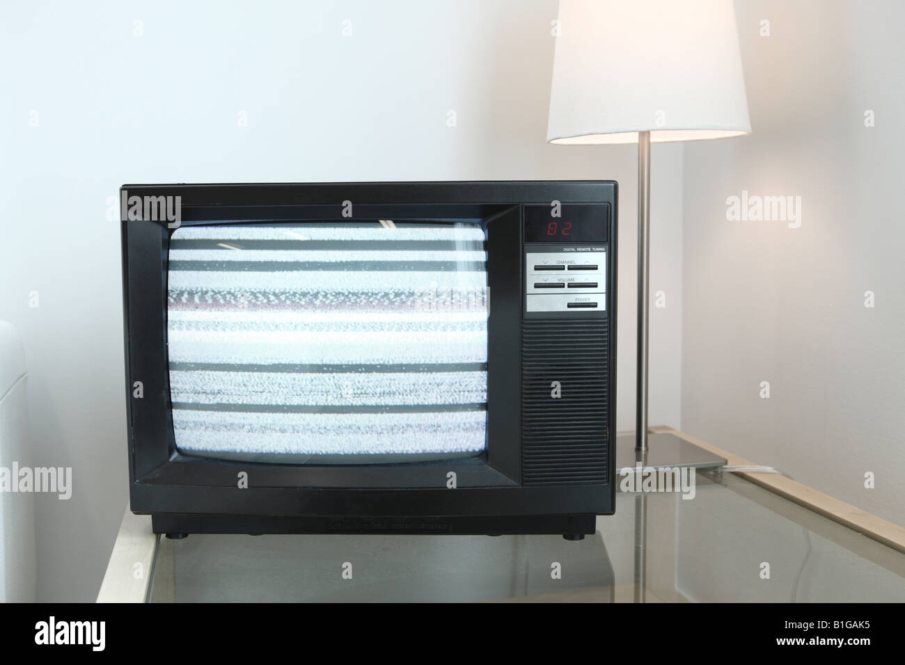 Retro-Fernsehen mit fuzzy-Bildschirm Stockfoto