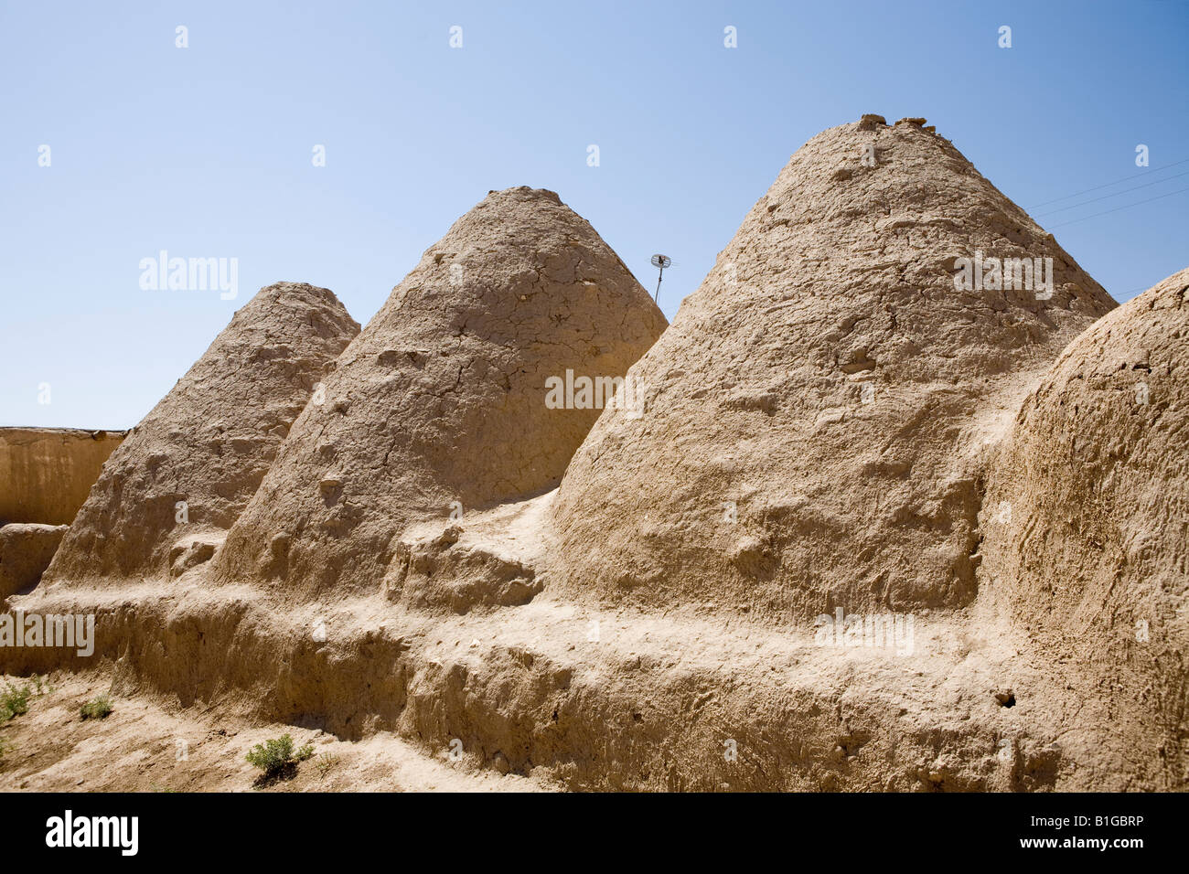 Traditionellen Lehmziegeln "Bienenstock" Häuser in der alten Mespotamian Stadt Harran, Süd-Ost-Türkei Stockfoto