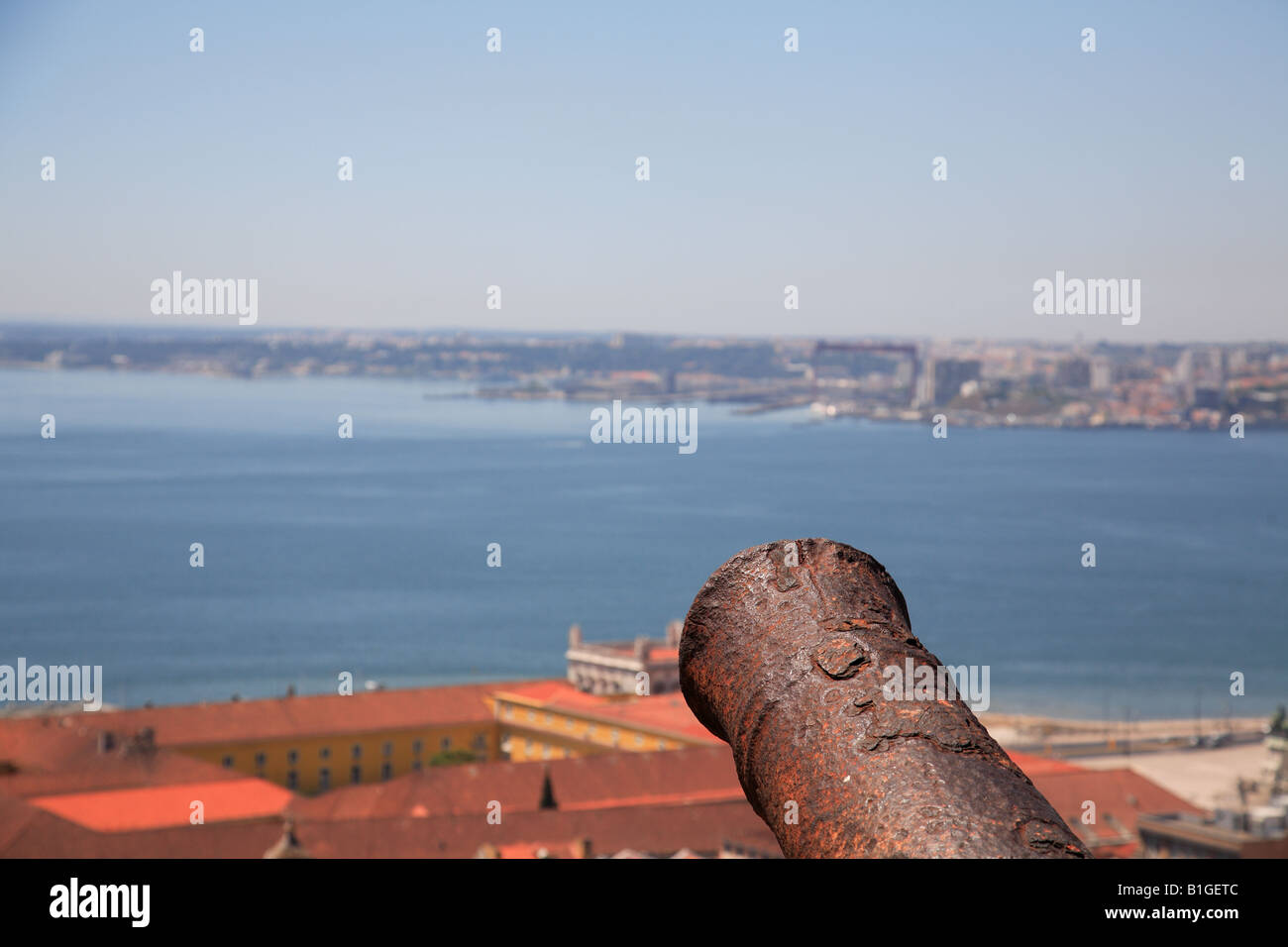 Ein Blick über Lissabon von Castelo Sao Jorge Lisboa Saint George Stockfoto