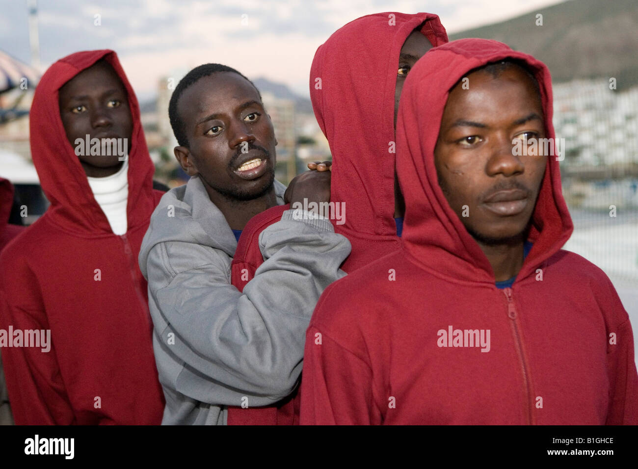 Afrikanische Flüchtlinge Stockfoto