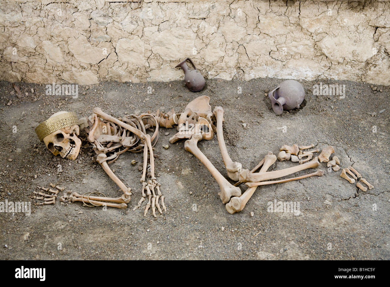 Bestattung eines Königs von der Alacahoyuk Website im Corum Museum, Zentral-Anatolien, Türkei Stockfoto