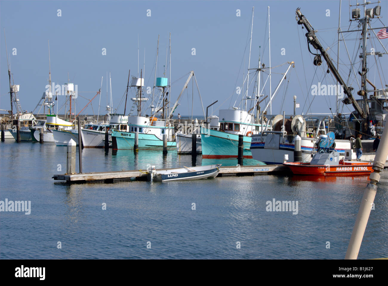 Fischereiflotte, Santa Barbara Harbor, Kalifornien, USA Stockfoto