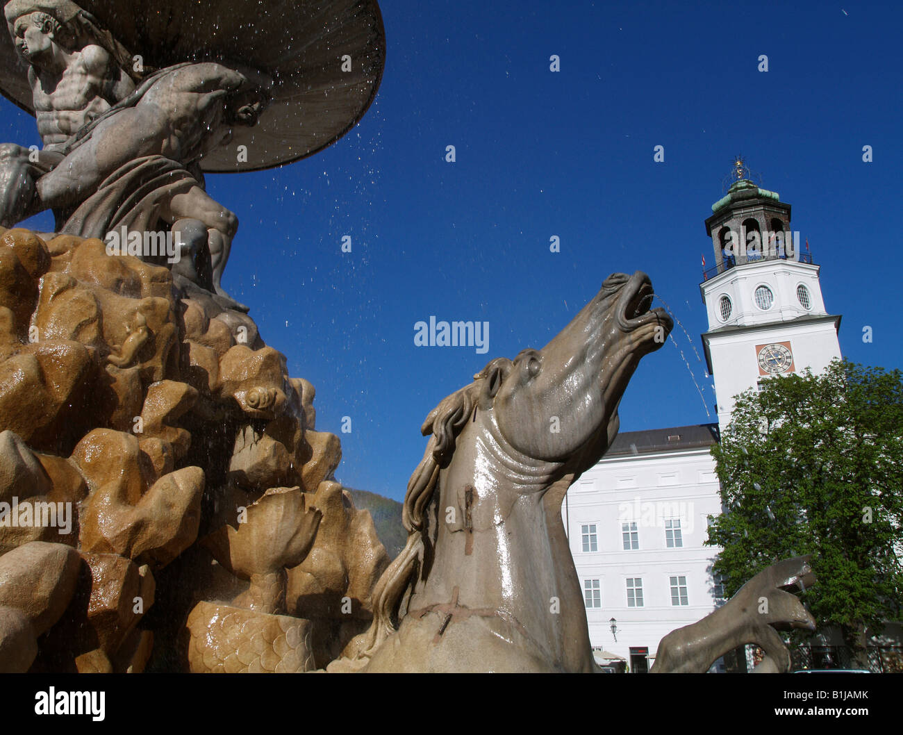 Salzburg, Residenz Platz, Österreich, Salzburg Stockfoto