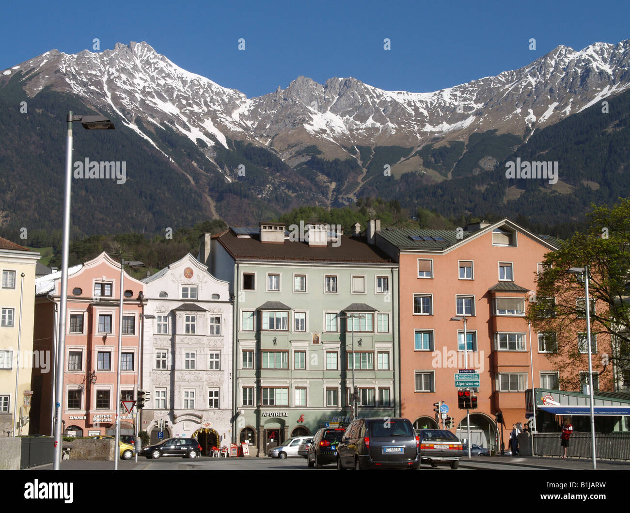 Innsbruck, Altstadt, Berg Nordkette, Österreich, Tirol, Innsbruck Stockfoto