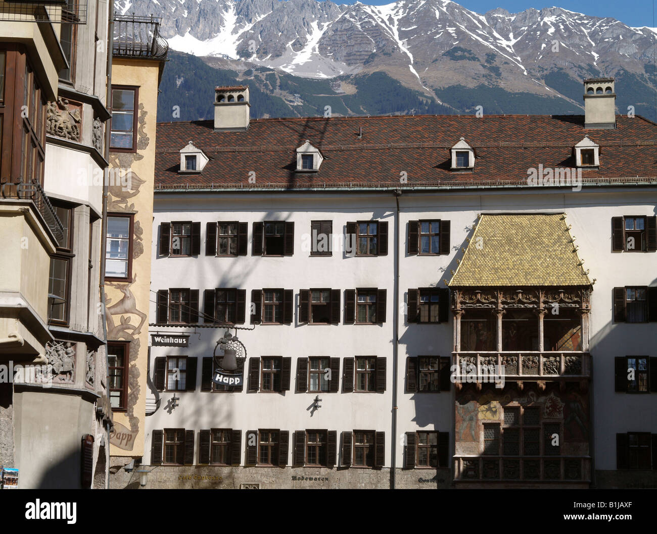 Innsbruck, Altstadt, Wahrzeichen Goldenes Dachl, Österreich, Tirol, Innsbruck Stockfoto