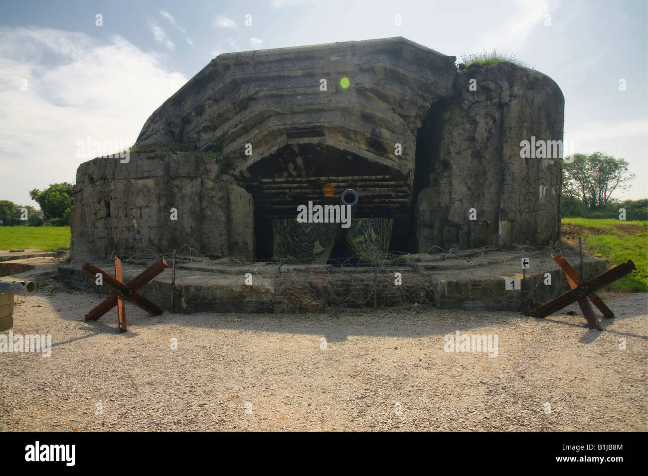 Normandie, Frankreich. Einem alten deutschen Bunker La Madeleine. Stockfoto