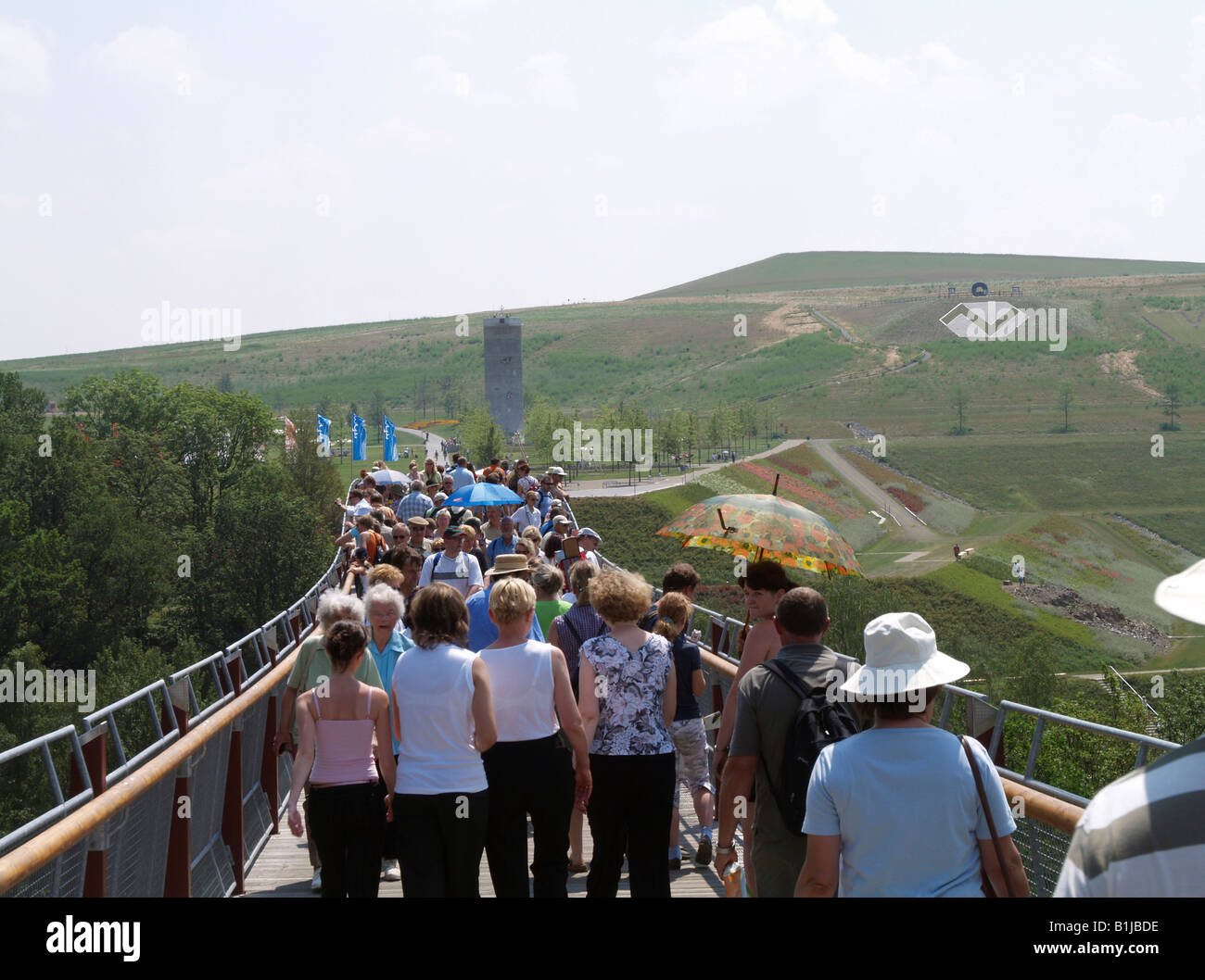 BUGA 2007, Bundesrepublik Garten Ausstellung 2007 Gera und Ronneburg, Bundesgartenschau, Brücke, Deutschland, Thüringen, Ronneburg Stockfoto